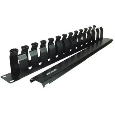 PHASAK PA 5095 Kabelführungspanel mit Abdeckung für 19″ 1HE Metallfrontrack