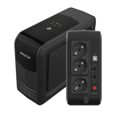 Sai Phasak 950VA Bleiakku 10 Minuten USB HID RJ45 Schuko LED Indikatoren