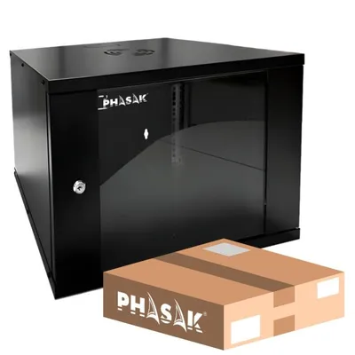 Mural Rack PHASAK ECO PHO 2009D 9U 530x400 mm Schwarz 12 kg