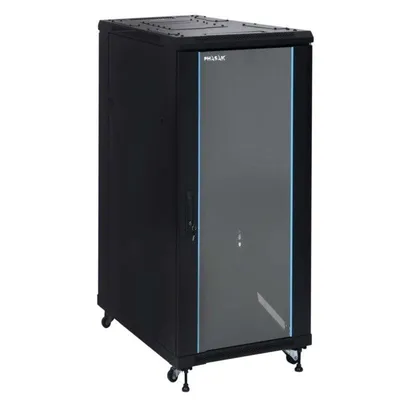 Rackschrank Phasak PHO 6627 27U 600x600mm Glasfront Schwarz Belüftet