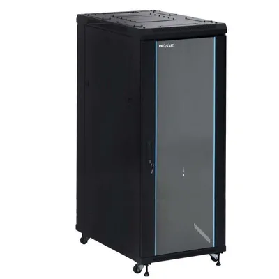 Rackschrank Phasak PRO 37U PHO 6637 600x600mm Schwarz Glasfront Lüfter PDU