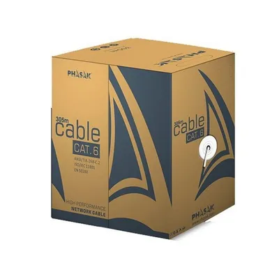 Phasak PHR 6301 RJ-45 UTP AWG23 LSZH Kategorie 6 Netzwerkkabelrolle, 305 m, grau
