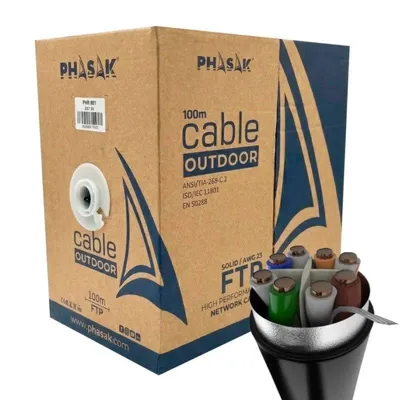 Netzwerkkabel Phasak PHR 681 Cat 6a FTP Outdoor 100 m AWG23 CCA