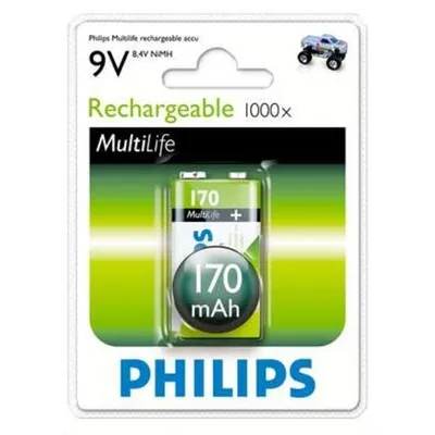 Wiederaufladbare Batterie Philips 9V MultiLife 170 mAh NiMH