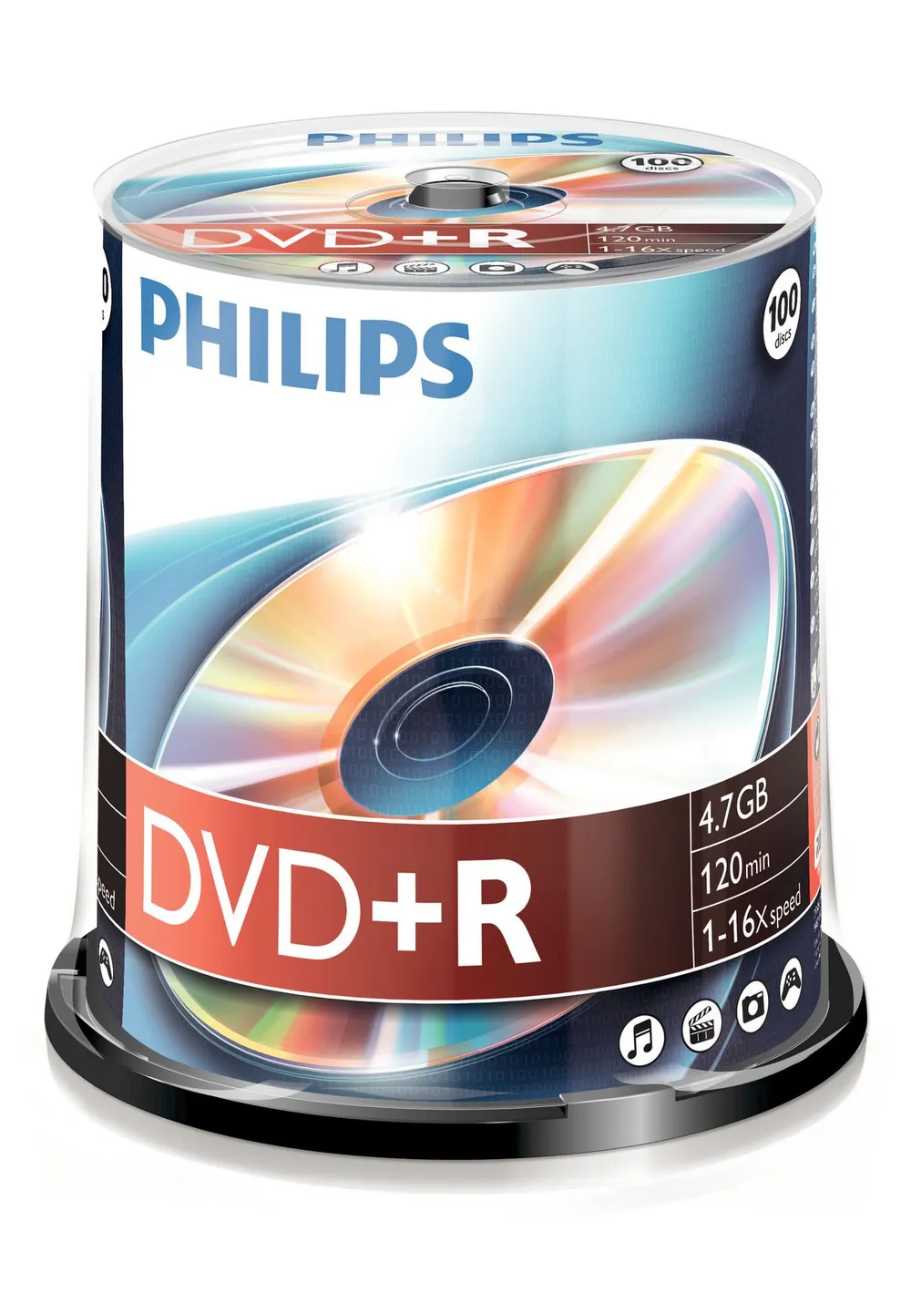 DVD+R Philips DR4S6B00F/00 4.7 GB 16x bedruckbar 100 Stück Spindel