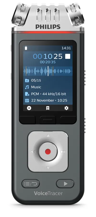 Diktiergerät Philips DVT8115 8GB Wi-Fi 3 Mikrofone Antrazit High-Res Audio