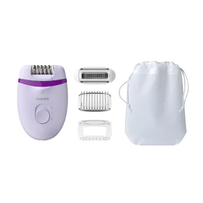 Epilierer Philips Satinelle Essential Compact Kabel Opti-Light Massager Prün Violett
