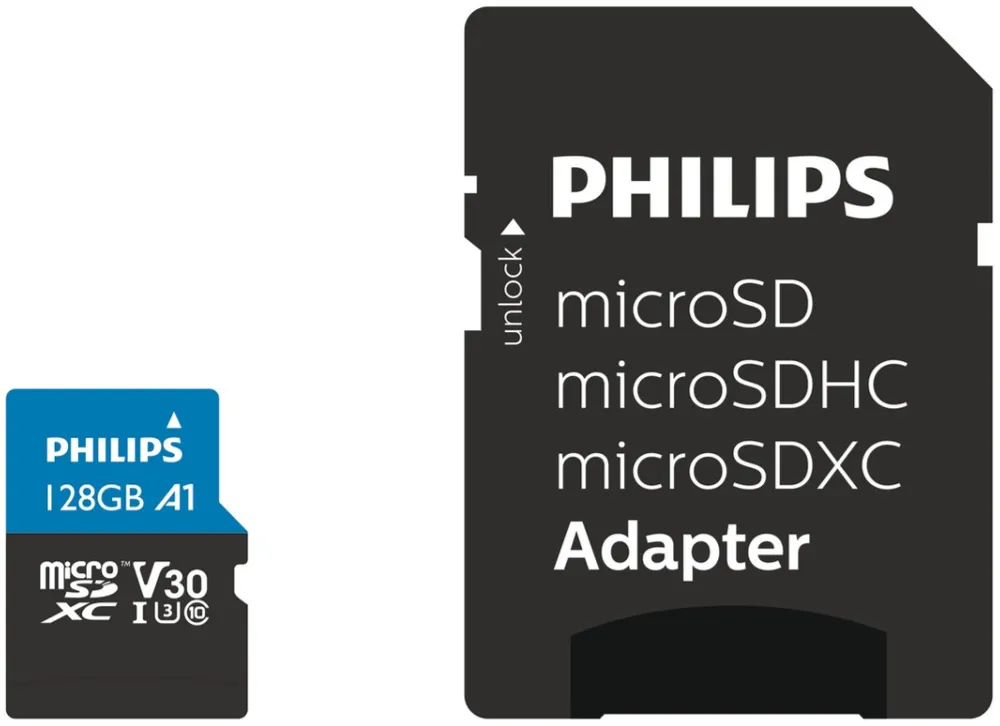 Speicherkarte Philips FM12MP65B 128 GB MicroSDXC UHS-I U3 V30 A1 mit SD-Adapter