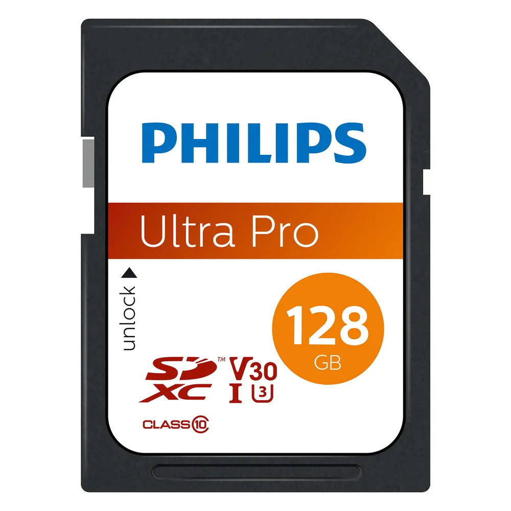 SDXC Philips FM12SD65B 128GB UHS-I U3 V30 Class 10 Schwarz