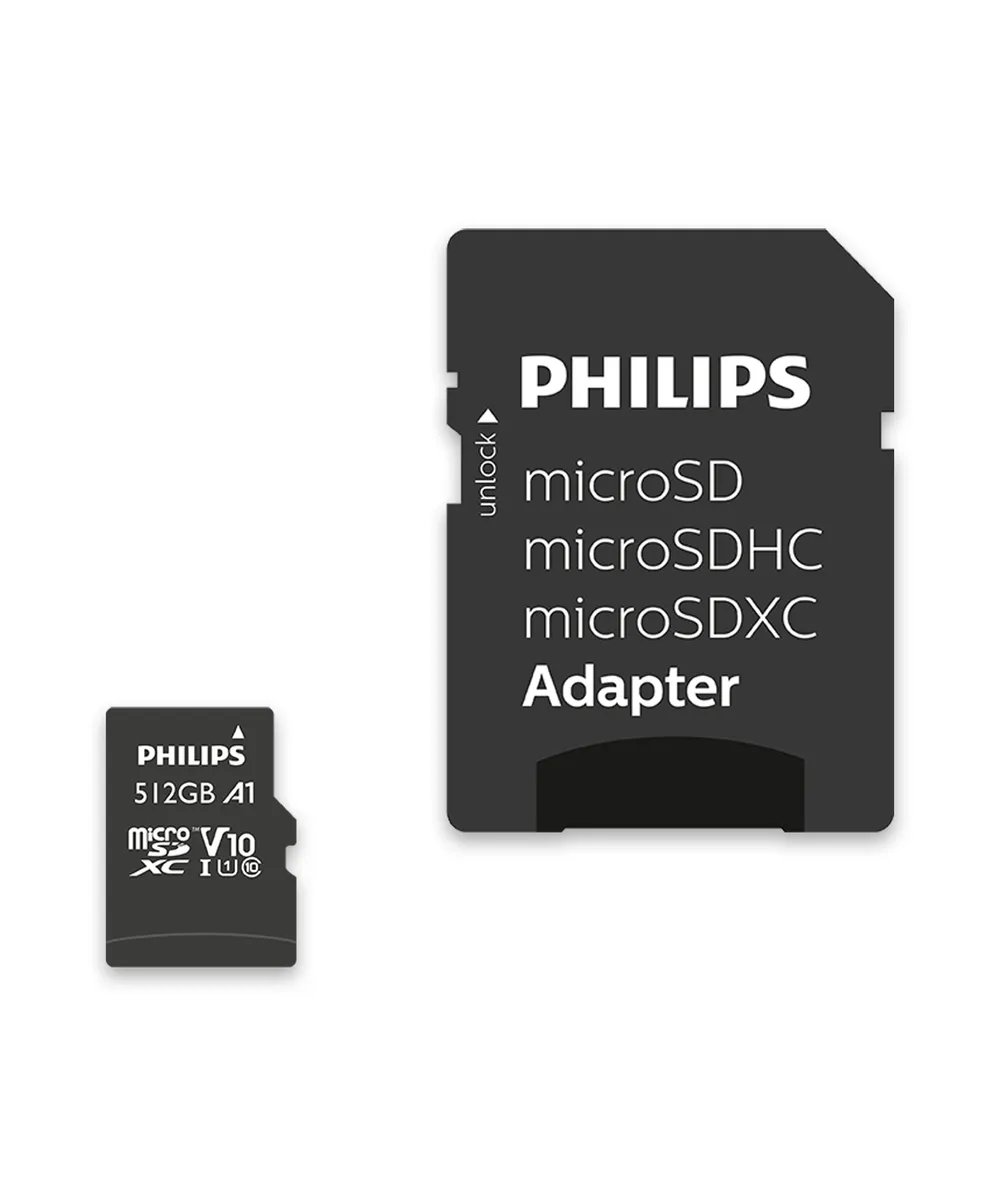 MicroSD Philips FM51MP45B/00 512GB UHS-I Class 10 80MB/s Schwarz