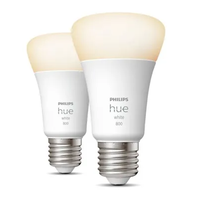 Philips Hue White 2er-Pack Smart LED-Lampen E27 9W warmweißes Licht