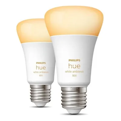 Philips Hue White Ambiance Pack 2 intelligente LED-Lampen 6 W E27 warmes bis kaltweißes Licht