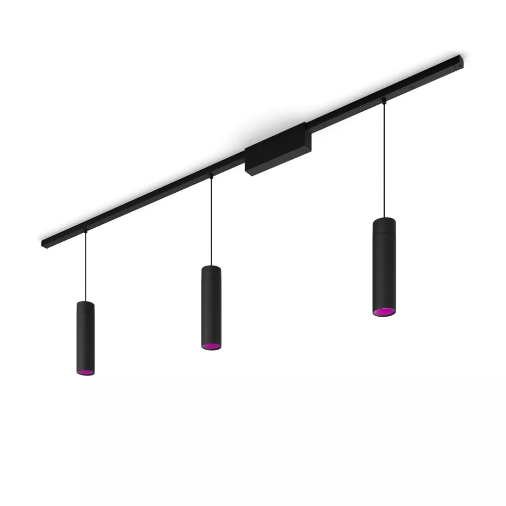 Philips Hue Perifo Schienenbeleuchtung Decke - 3 Pendelleuchten - White and Color - Schwarz