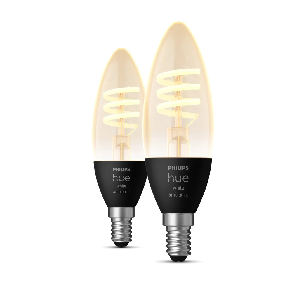 Philips Hue Filamentlampe White Ambiance Kerzenlampe E14 Doppelpack