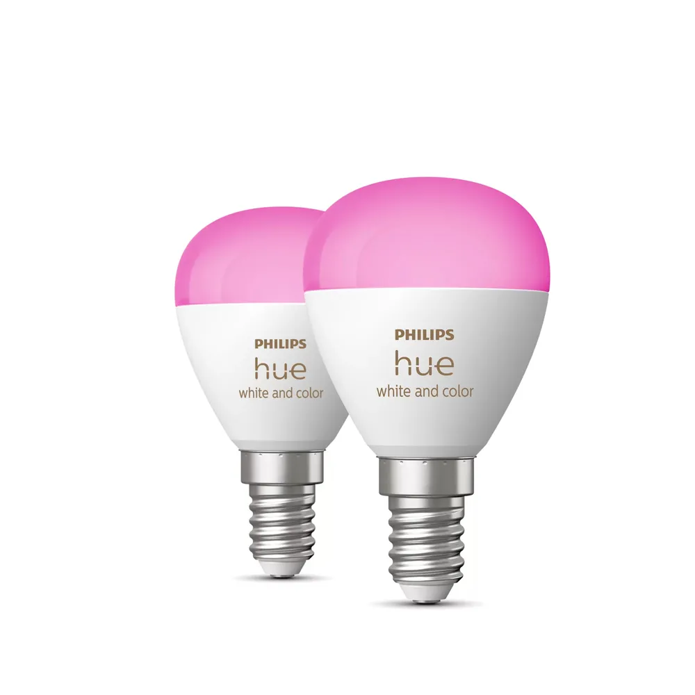 Philips Hue Luster Kugellampe White & Color E14 Doppelpack