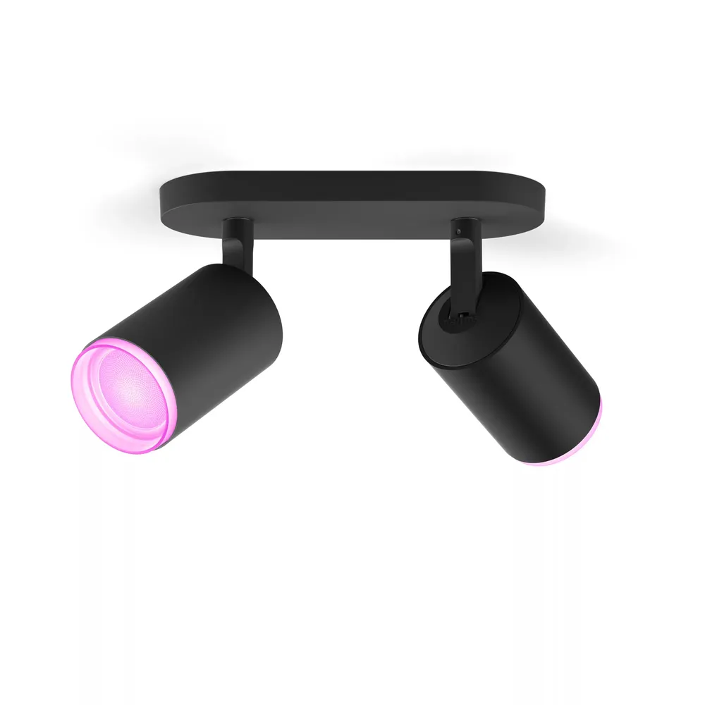 Philips Hue Fugato Aufbauspot White & Color - Schwarz - 2 Spots