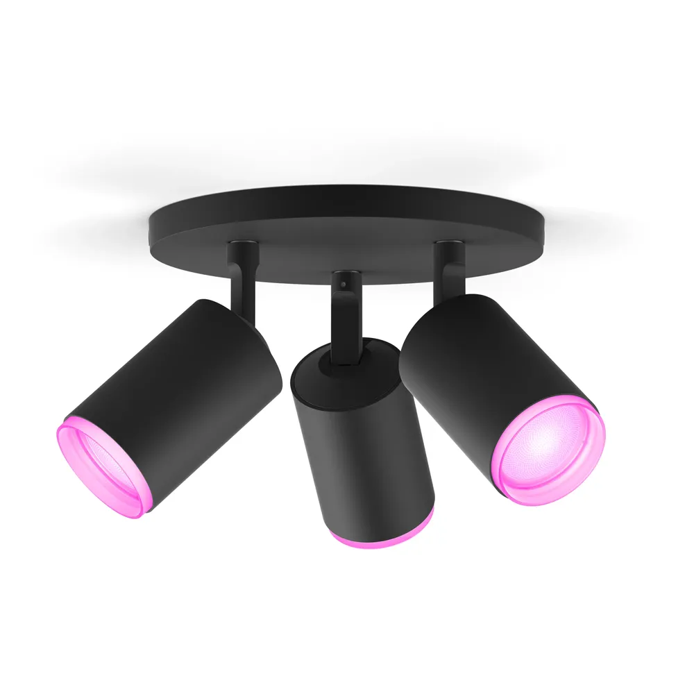 Philips Hue Fugato Aufbauspot White & Color - Schwarz - 3 Spots