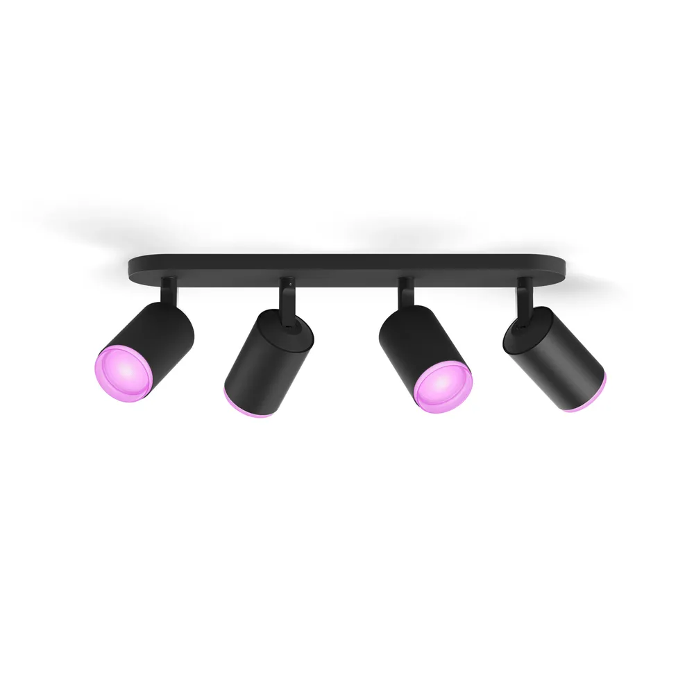 Philips Hue Fugato Aufbauspot White & Color - Schwarz - 4 Spots