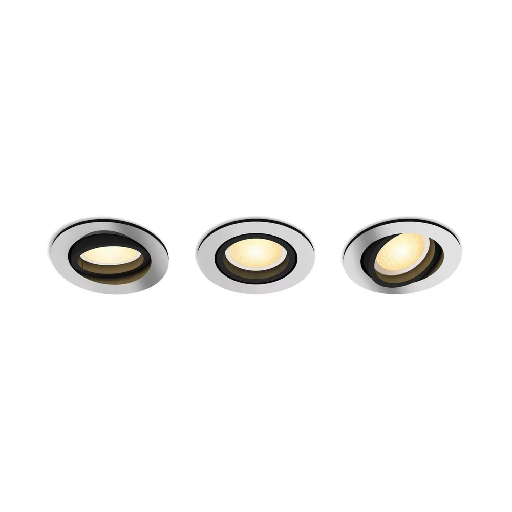 Philips Hue Milliskin Einbaustrahler White Ambiance - rund - Aluminium - 3er-Pack