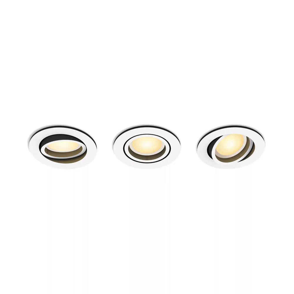 Philips Hue Milliskin Einbaustrahler White Ambiance - rund - Weiß - 3er-Pack