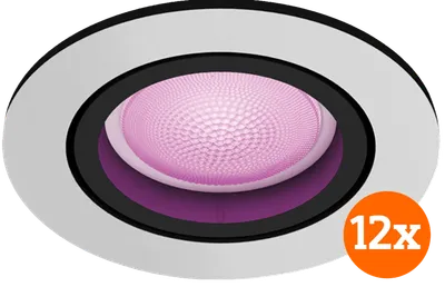 Philips Hue Centura Einbaustrahler White & Color - rund - Aluminium - 12er-Pack