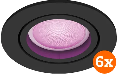 Philips Hue Centura Einbaustrahler White & Color - rund - Schwarz - 6er-Pack