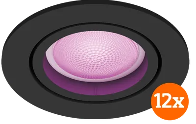 Philips Hue Centura Einbaustrahler White & Color - rund - Schwarz - 12er-Pack
