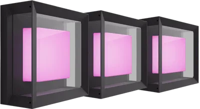 Philips Hue Econic Wandleuchte White & Color Schwarz modern 3er-Pack