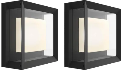Philips Hue Econic Wandleuchte White & Color Schwarz modern Doppelpack