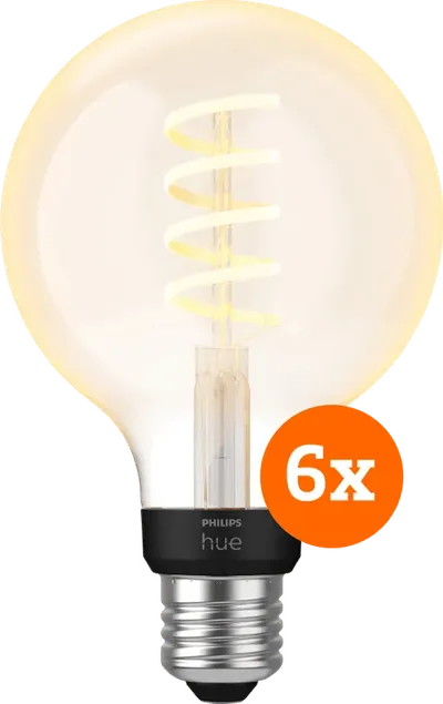 Philips Hue Filament White Ambiance Globe 6er-Pack