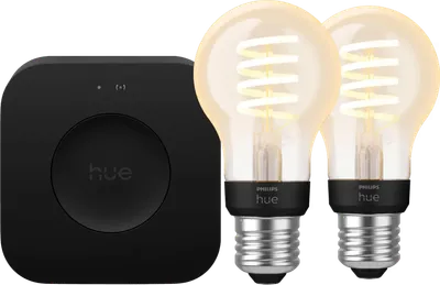 Philips Hue Filament White Ambiance Standard Doppelpack + Bridge Pro