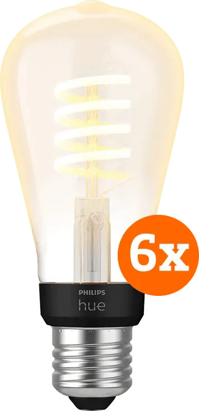 Philips Hue Filament White Ambiance Edison 6er-Pack