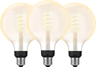 Philips Hue Filamentlampe White Ambiance Globe XL 3er-Pack