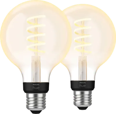 Philips Hue Filamentlampe White Ambiance Globe E27 Doppelpack