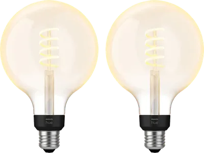 Philips Hue Filamentlampe White Ambiance Globe XL Doppelpack