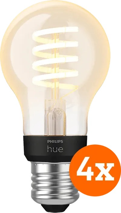 Philips Hue Filamentlampe White Ambiance Standard E27 4er-Pack