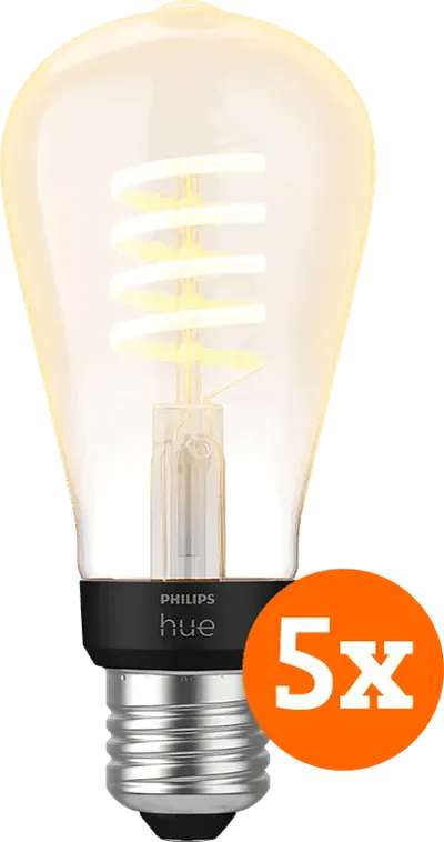 Philips Hue Filamentlampe White Ambiance Edison E27 5er-Pack