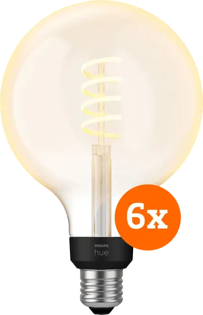 Philips Hue Filamentlampe White Ambiance Globe XL 6er-Pack