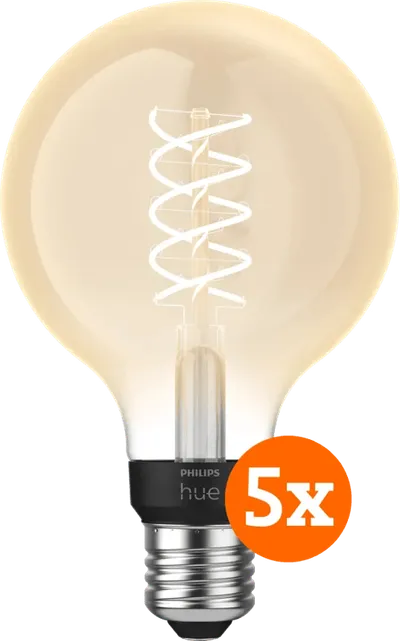 Philips Hue Filamentlampe White Globe E27 5er-Pack