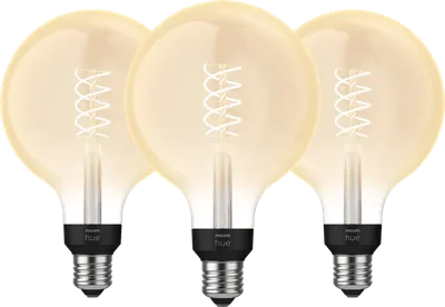 Philips Hue Filamentlampe White Globe XL E27 - 2023 - Dreierpack