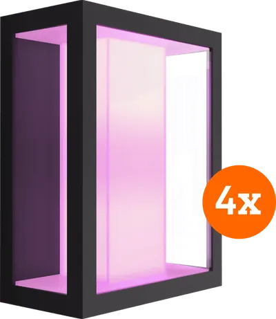 Philips Hue Impress Wandleuchte White & Color Schwarz Breit 4er-Pack