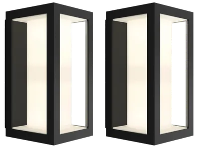 Philips Hue Impress Wandleuchte White & Color Schwarz Schmal Doppelpack