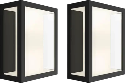 Philips Hue Impress Wandleuchte White & Color Schwarz Breit Doppelpack