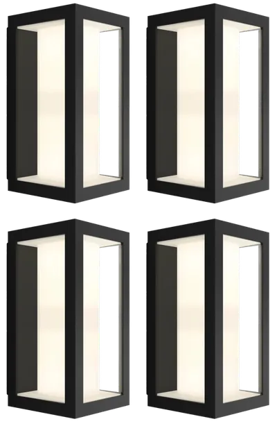 Philips Hue Impress Wandleuchte White & Color Schwarz Schmal 4er-Pack