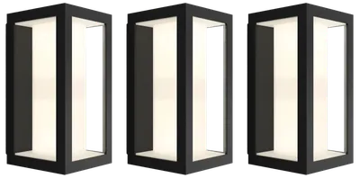 Philips Hue Impress Wandleuchte White & Color Schwarz Schmal 3er-Pack