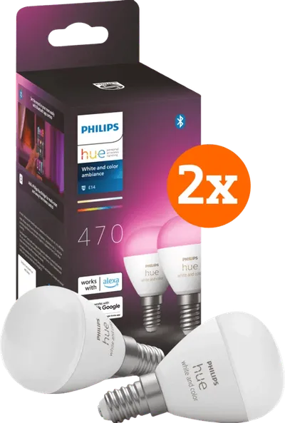 Philips Hue Luster Kugellampe White & Color E14 4er-Pack