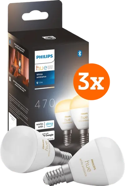 Philips Hue Luster Kugellampe White Ambiance E14 6er-Pack