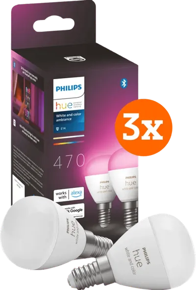 Philips Hue Luster Kugellampe White & Color E14 6er-Pack