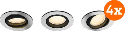 Philips Hue Milliskin Einbaustrahler White Ambiance - rund - Aluminium - 12er-Pack