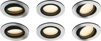 Philips Hue Milliskin Einbaustrahler White Ambiance - rund - Aluminium - 6er-Pack
